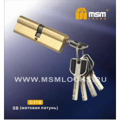 Цилиндровый механизм MSM C110 PB ключ-ключ полированная латунь